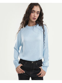 RAREISM - Solid Pastel Blue Women's Sweater