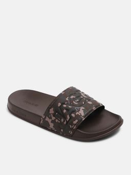 Jack & Jones - Brown Camo Print Pool Sliders