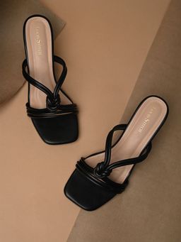 Louis Stitch - Women Black Cross Knot Stiletto Heels