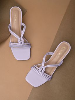 Louis Stitch - Women Purple Cross Knot Stiletto Heels