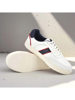 Cantabil - Men White Solid Lace-Up Casual Sneakers
