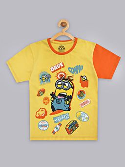Kidsville - Minion Printed Yellow T-Shirt for Boys