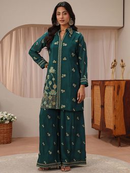 Libas Art - Green Floral Embroidered Co-Ord Set