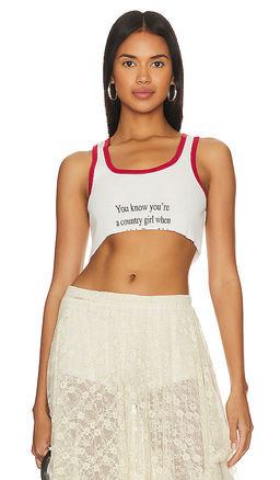 The Laundry Room - When What? Cropped Rib Tank