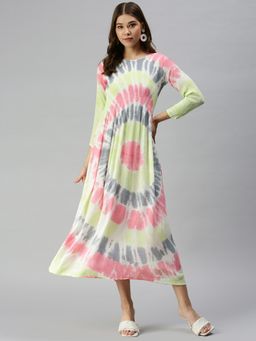 SHOWOFF - Women Tie and Dye Multi Fit and Flare Dress