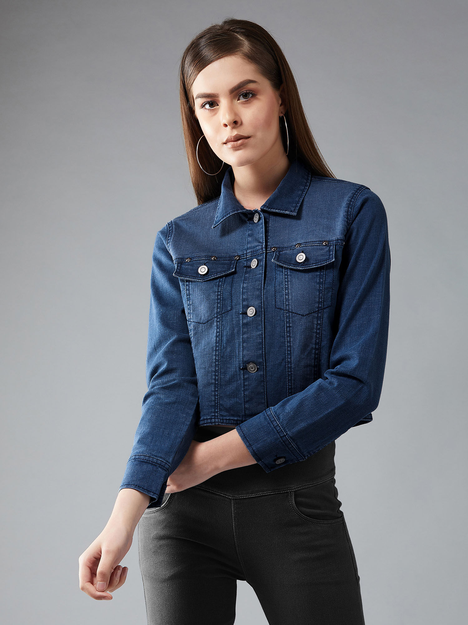 dolce crudo Blue Solid Jacket-picture-35