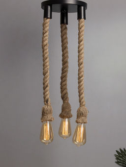 Homesake - Linear Cluster Rustic Rope Hanging Light