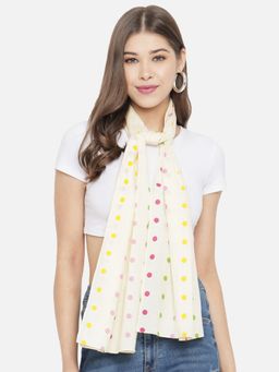 Trend Arrest - Cream Polka Dot Scarf