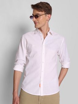 Bene Kleed - Regular Fit Cotton Linen Casual White Shirt