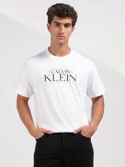 Calvin Klein - White Logo Relaxed Fit Cotton T-Shirt