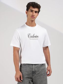 Calvin Klein - White Logo Relaxed Fit Cotton T-Shirt