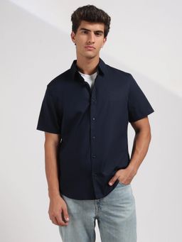 Calvin Klein - Solid Regular Fit Oxford Navy Blue Shirt