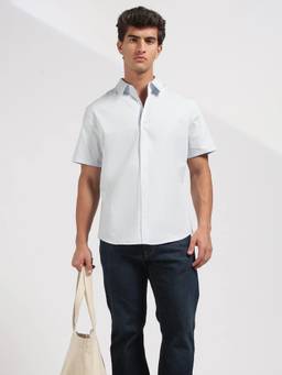 Calvin Klein - Solid Regular Fit Oxford Blue Shirt