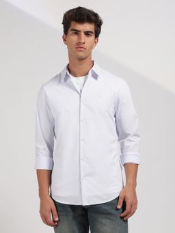 Calvin Klein - Striped Slim Fit Cotton Blue Shirt