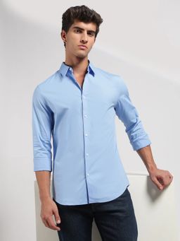 Calvin Klein - Solid Slim Fit Cotton Blue Shirt