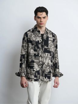 Cove and Lane - Eclipse Black Printed Regular Fit Shirt