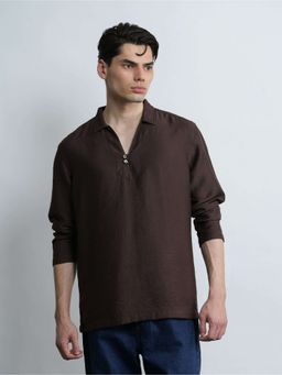 Cove and Lane - Vantage Mocha Relaxed Fit Brown T-Shirt