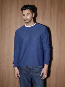 Cove and Lane - Cobalt Blue Oversized Knit Sweatshirt