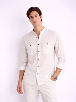 Cove and Lane - Valen Air Linen Regular Fit White Shirt