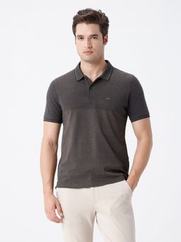 Crocodile - Olive Textured Polo T-Shirt