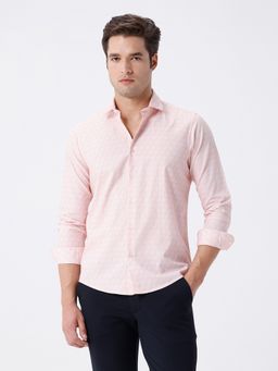 Crocodile - Geomantic Diamond Print Shirt In Pink