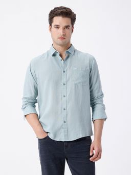 Crocodile - Linen Blend Shirt In Green
