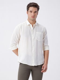Crocodile - Linen Blend Shirt In White
