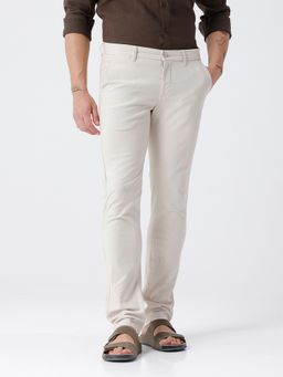 Crocodile - Light Beige Cotton Blend Slim Fit Pant