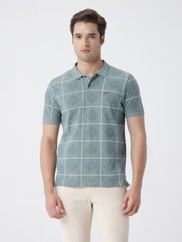 Crocodile - Green Checks Polo T-Shirt