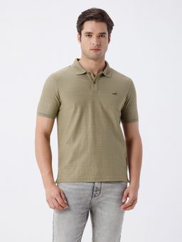 Crocodile - Olive Zig Zag Geometric Polo T-Shirt