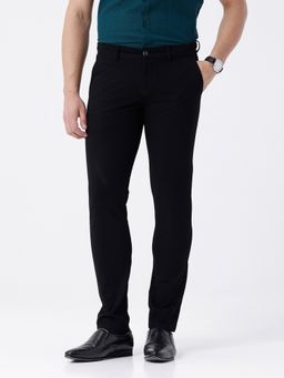 Crocodile - Cotton Blend Textured Essential Black Pant