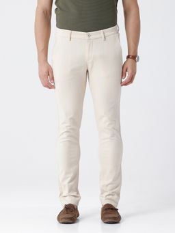 Crocodile - Cotton Blend Textured Essential Light Beige Pant