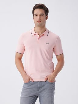 Crocodile - Coral Solid Polo T-Shirt