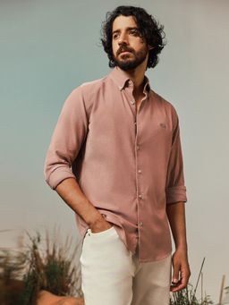 Andamen - Cotton Tencel Corduroy Regular Fit Rust Shirt