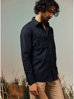 Andamen - Pure Cotton Twill Regular Fit Blue Shirt