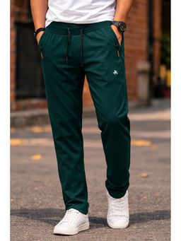 Parcel Yard - Green Solid Side and Back Pockets Track Pant