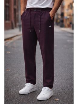 Parcel Yard - Wine Solid Side and Back Pockets Track Pant