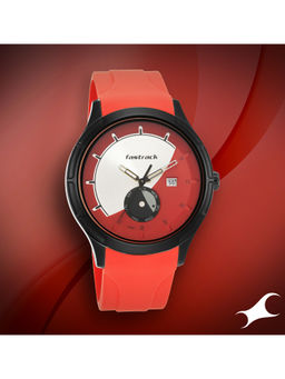 Fastrack - 3268NP01 Silver - Red Dial Analog Watch for Men