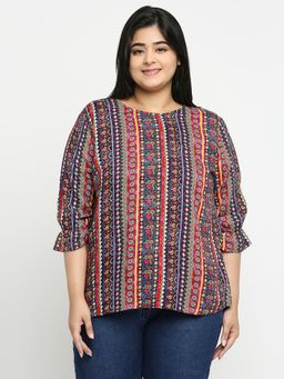 Style Quotient - Women Multi Floral Polyester Regular Smart Casual Top