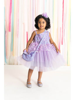 A Little Fable - Lavender One Shoulder Gardenia Dress