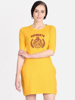 Free Authority - Harry Potter Printed Yellow Dress for Women