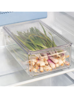 HomeTown - Robusto Plastic Rectangle Fridge Organizer 3.7 Ltr in Transparent Colour