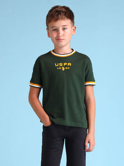 U.S. POLO ASSN. - Boys Green Solid T-Shirt