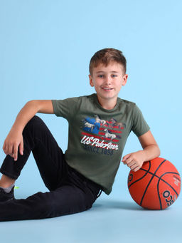 U.S. POLO ASSN. - Boys Olive Solid T-Shirt