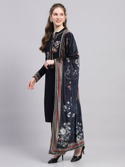 Monte Carlo - Women Regular Fit Navy Blue Kurta With Pant & Dupatta