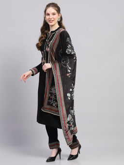 Monte Carlo - Women Regular Fit Black Kurta With Pant & Dupatta
