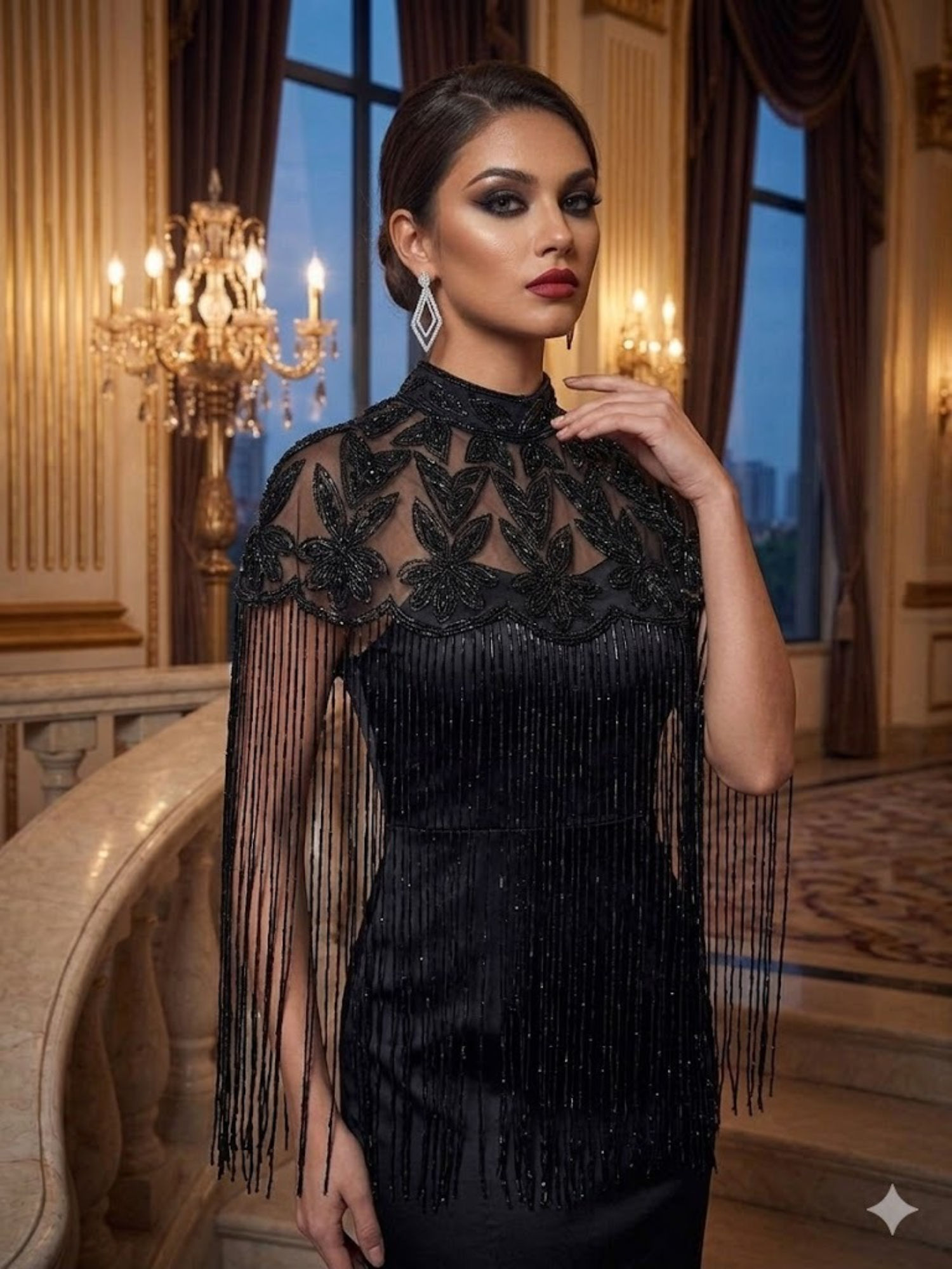handme Regal Black Embroidered Cape-picture-24