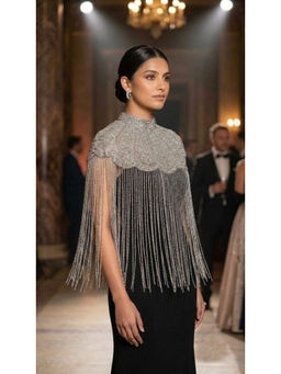 HANDME - Royal Silver Embroidered Cape