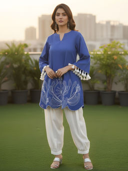 Autumnlane - Ivanka Royal Embroidered Cotton Kurta with Salwar
