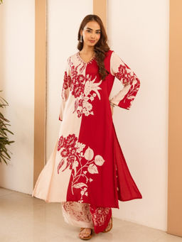 Autumnlane - Karen Cranberry Cotton Kurta With Pant